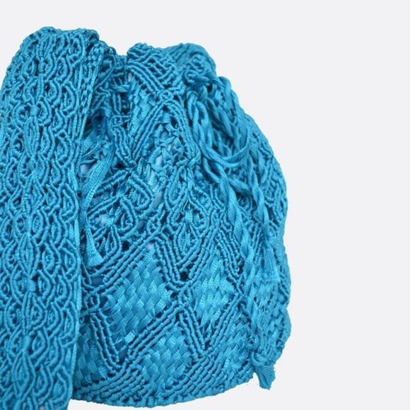 Camila Mesar Maxi Amor Dormido Mochila Drawstring Bucket Bag NWT Turquoise - Picture 2 of 13